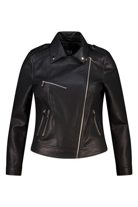 Cazadora biker de cuero sintético