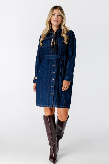 Vestido vaquero con cinturón lazo Vestido vaquero con cinturón lazo