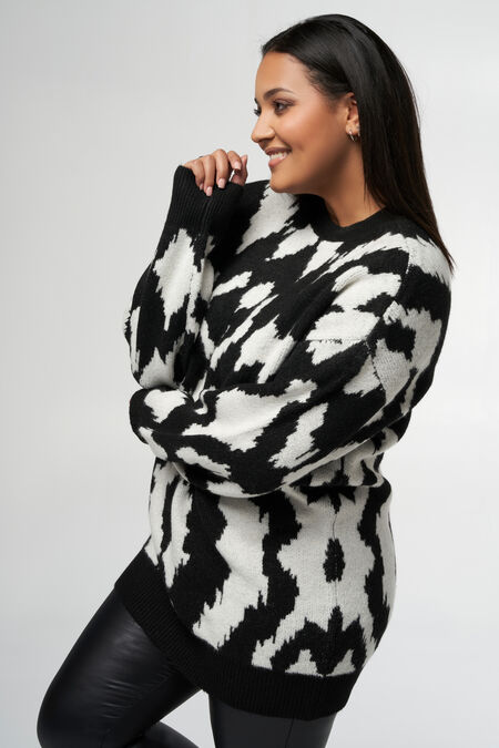 Suéter de punto con estampado bicolor