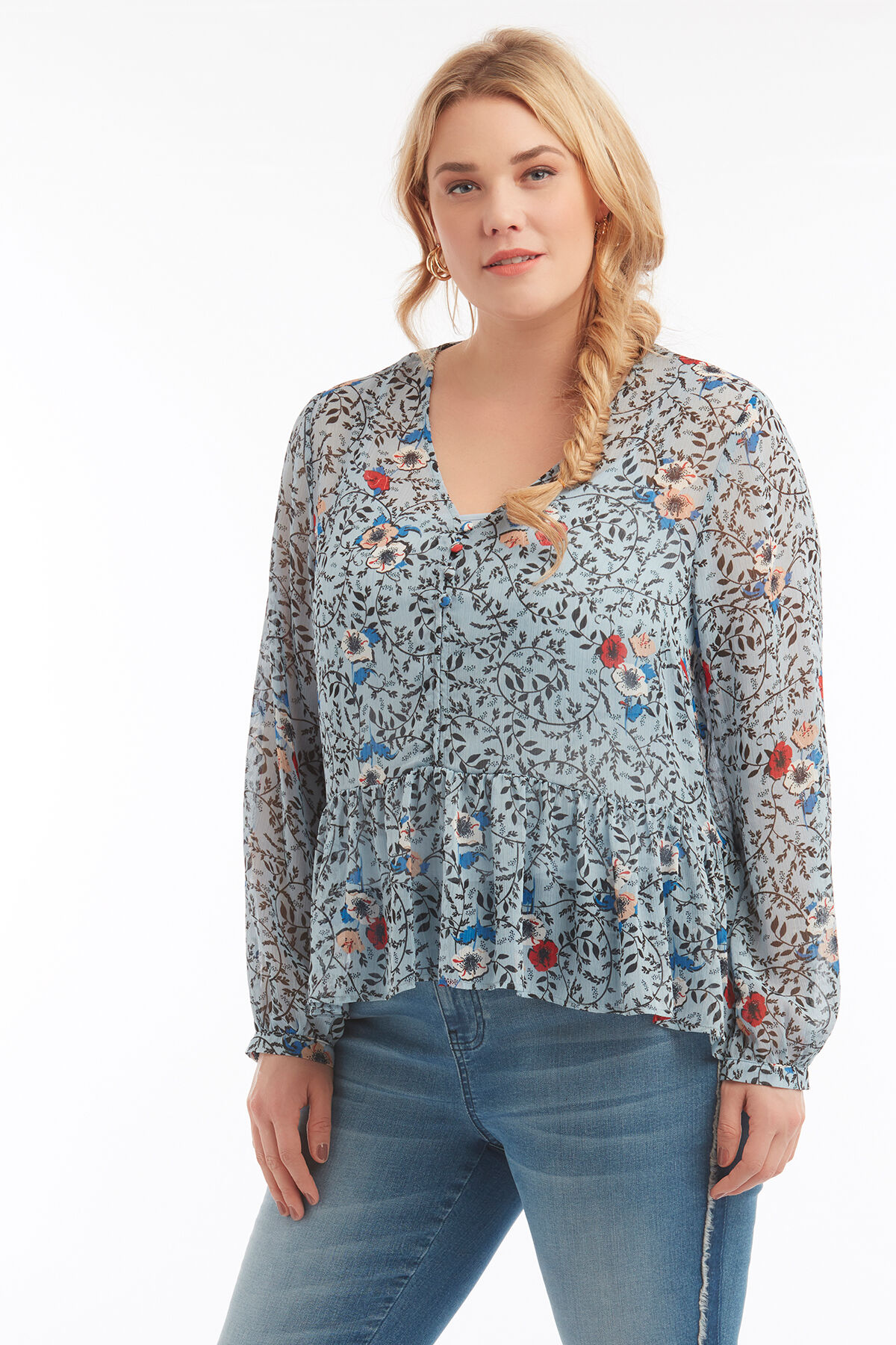 Blusa con estampado floral image number 5