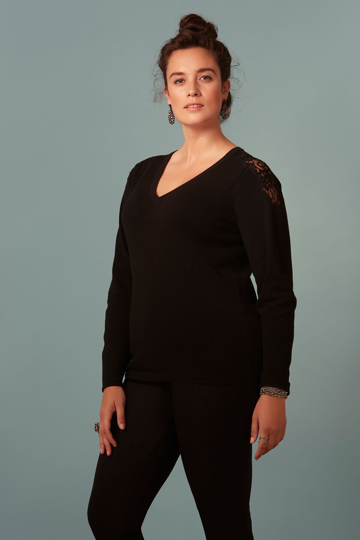 Jersey con detalle de encaje image number 0