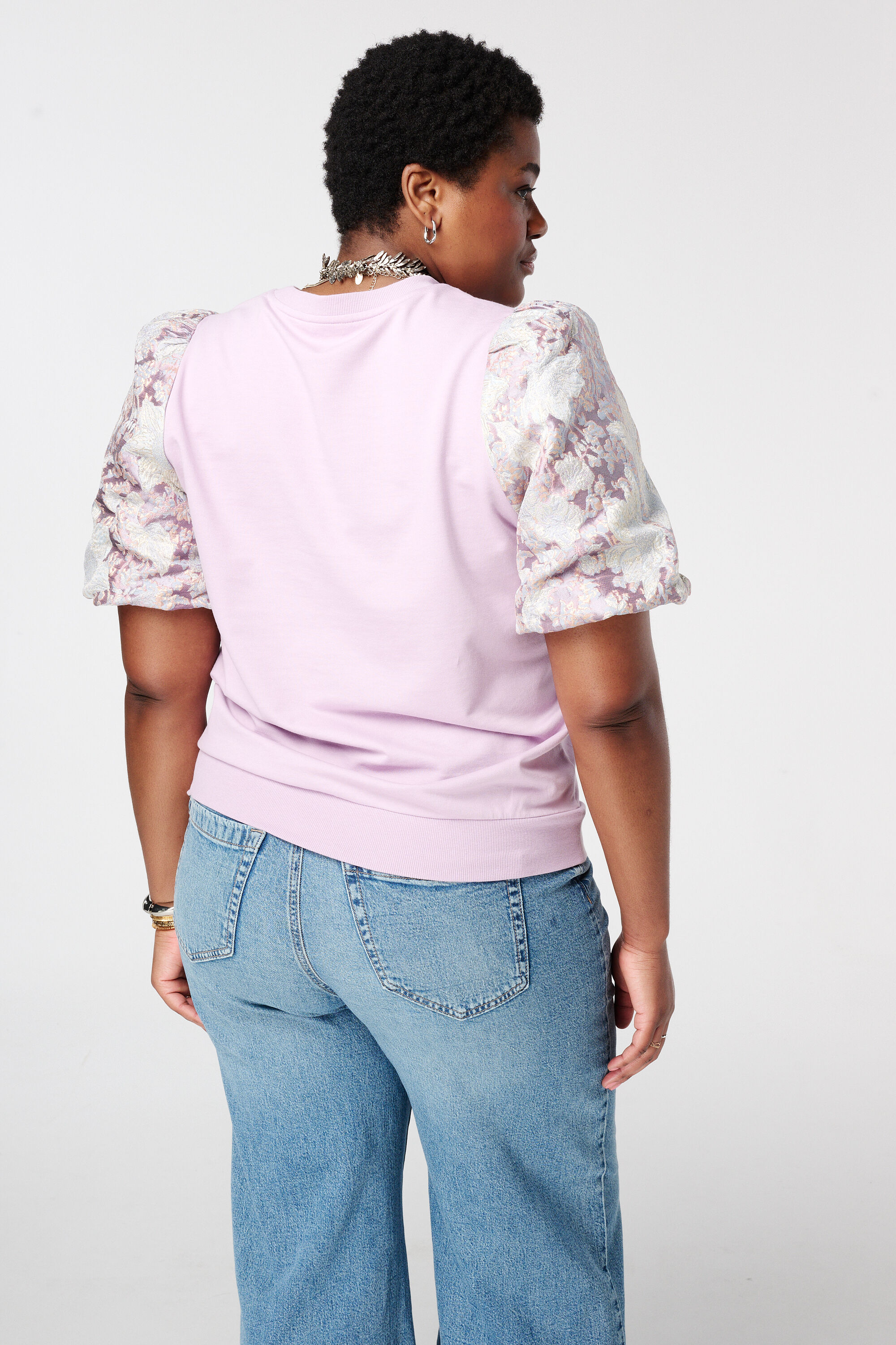 Top con mangas de jacquard image number 3