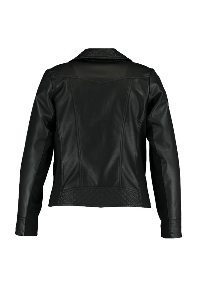 Chaqueta motera de cuero sintético image number 2