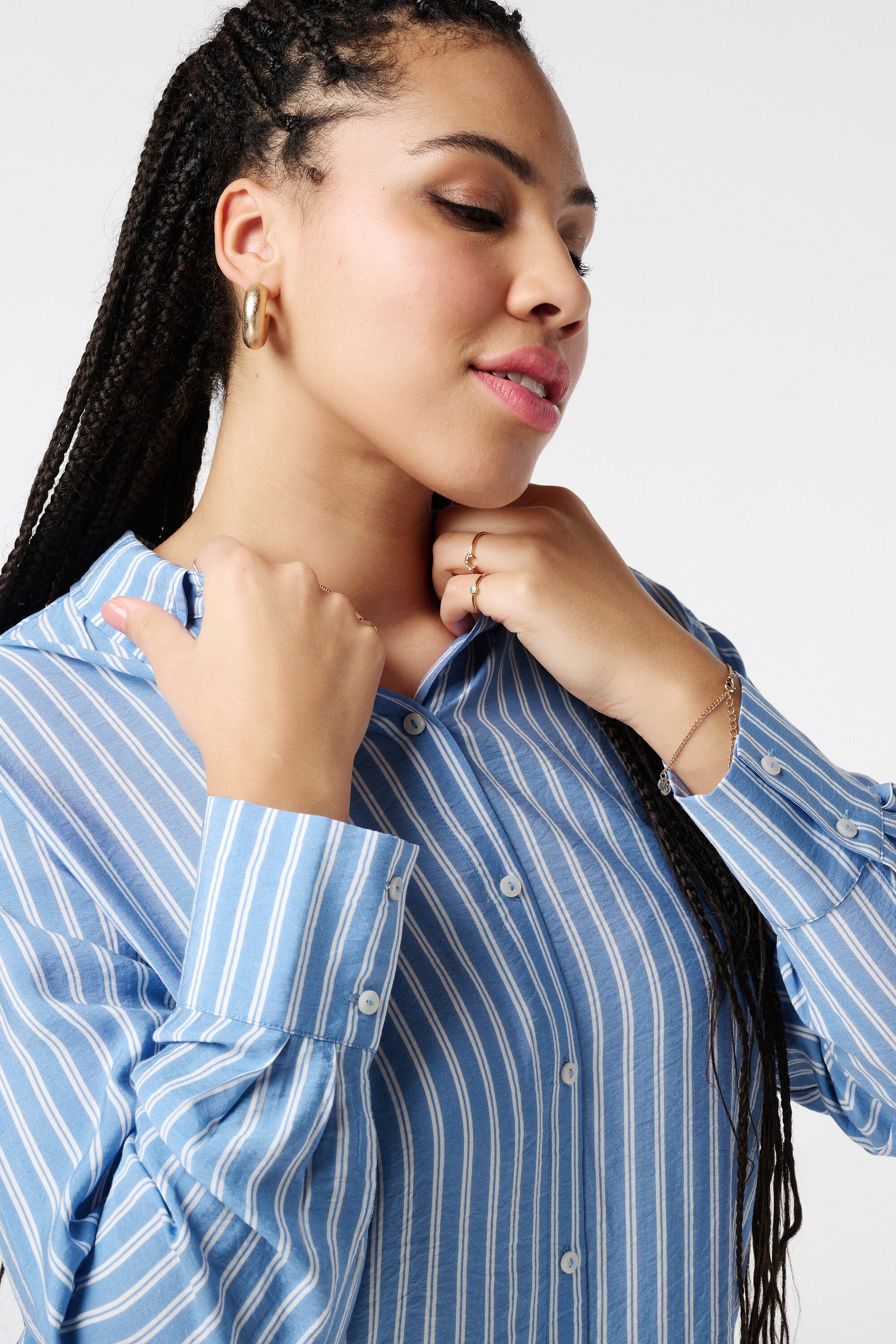 Blusa camisa de rayas image number 4