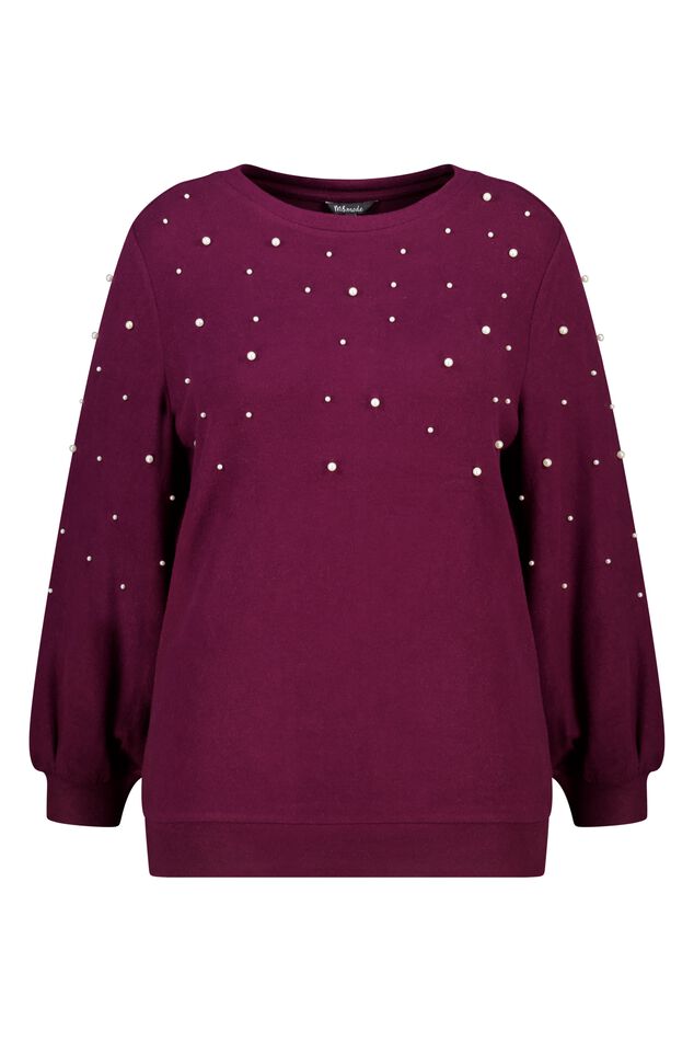 Jersey cepillado con estampado de perlas image number 1