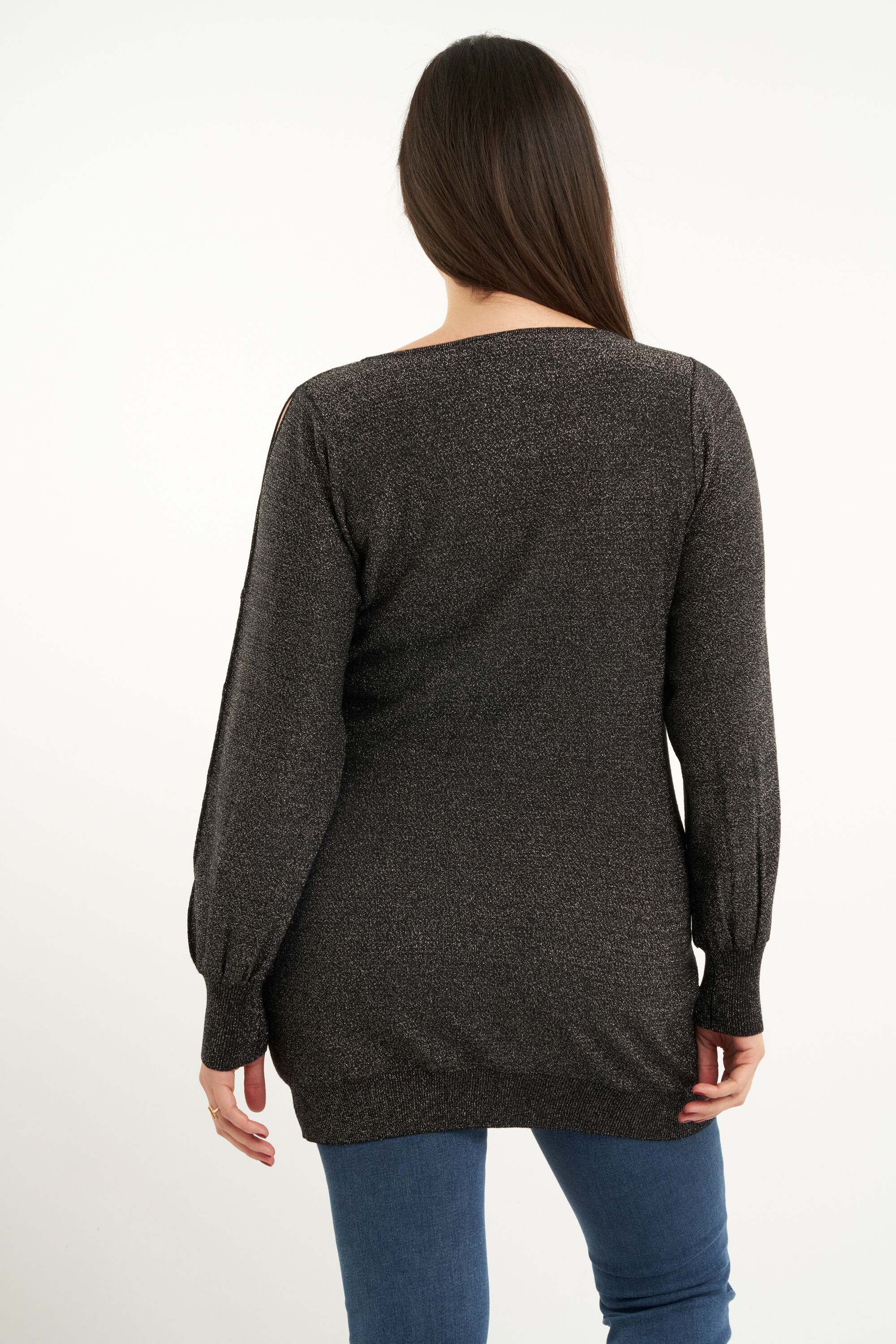 Su&eacute;ter largo con purpurina image number 3