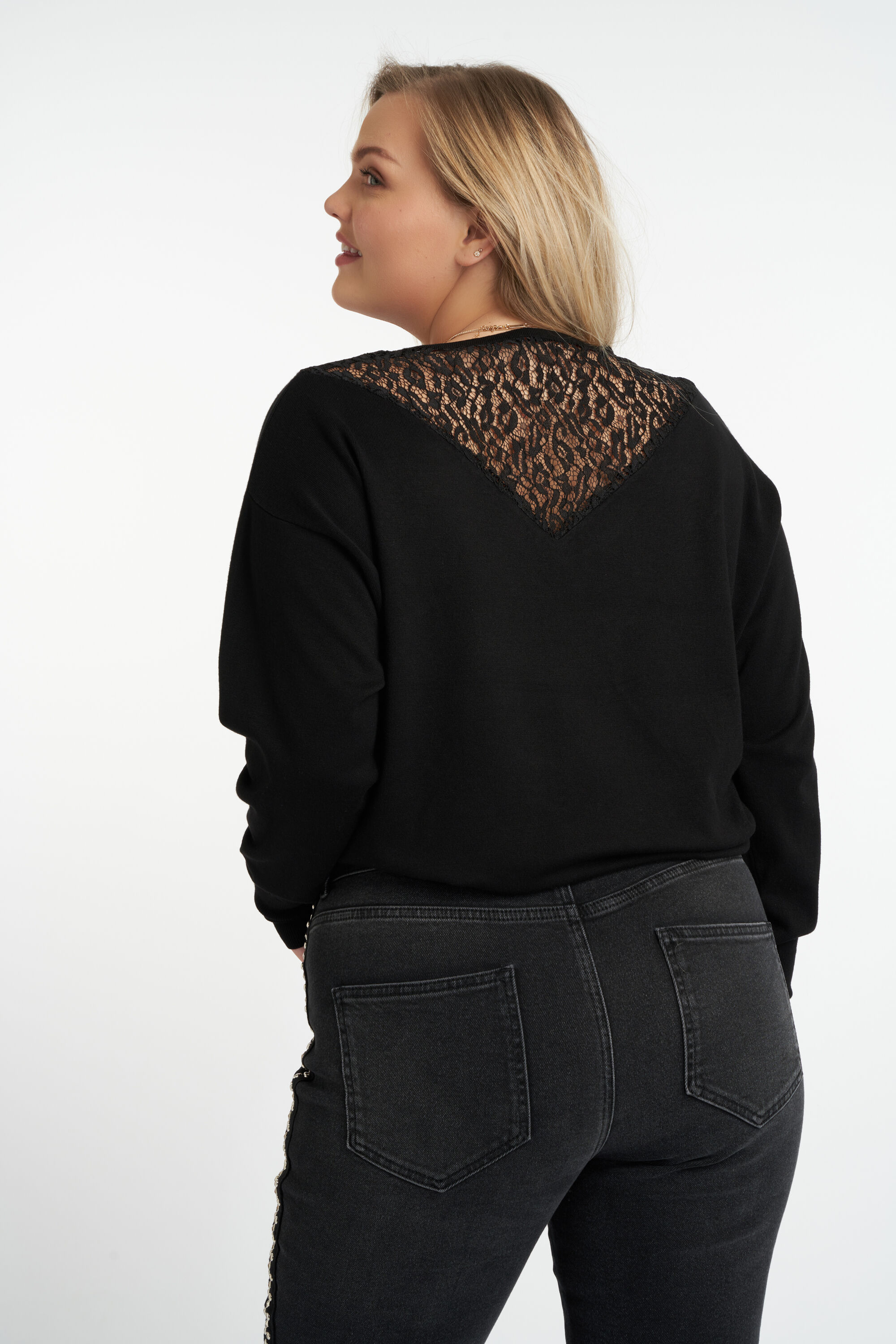 Top de ganchillo con patr&oacute;n calado y cintura con cord&oacute;n image number 3