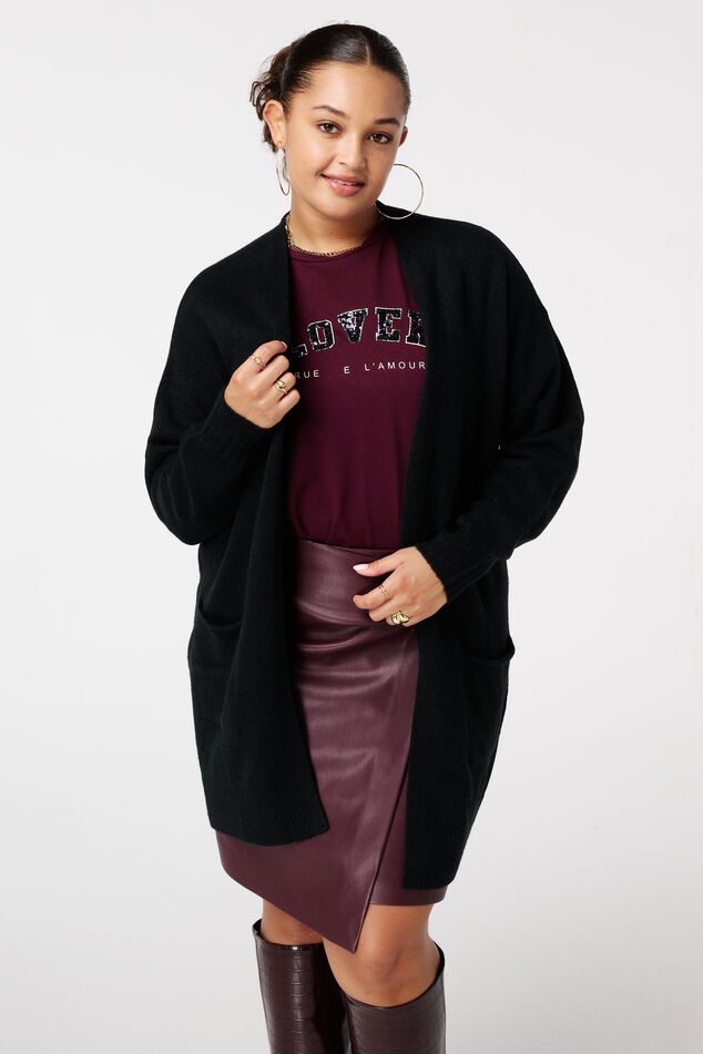 Chaqueta de punto media con bolsillos image number 0