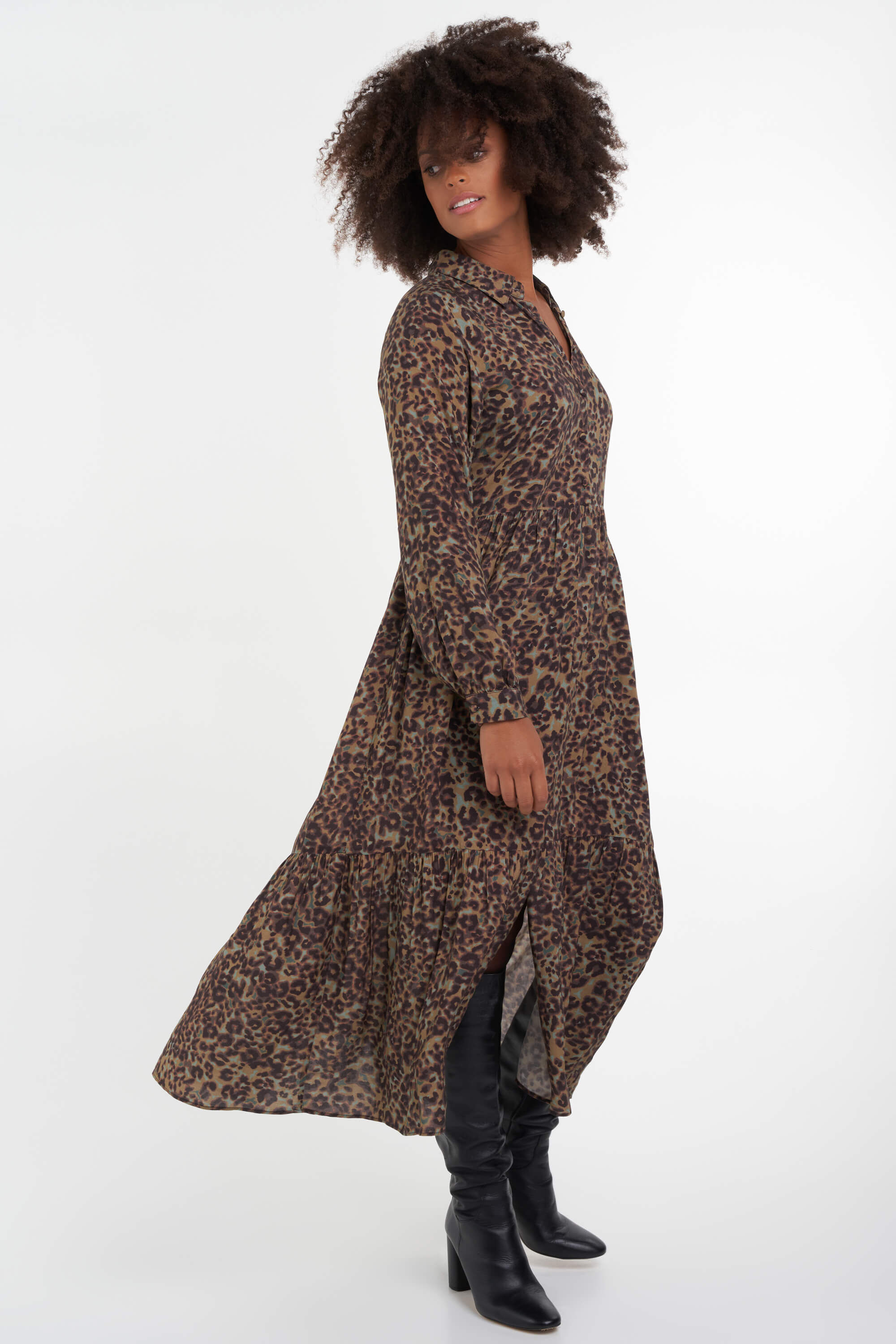 Mujeres Vestido blus n largo con estampado MS Mode