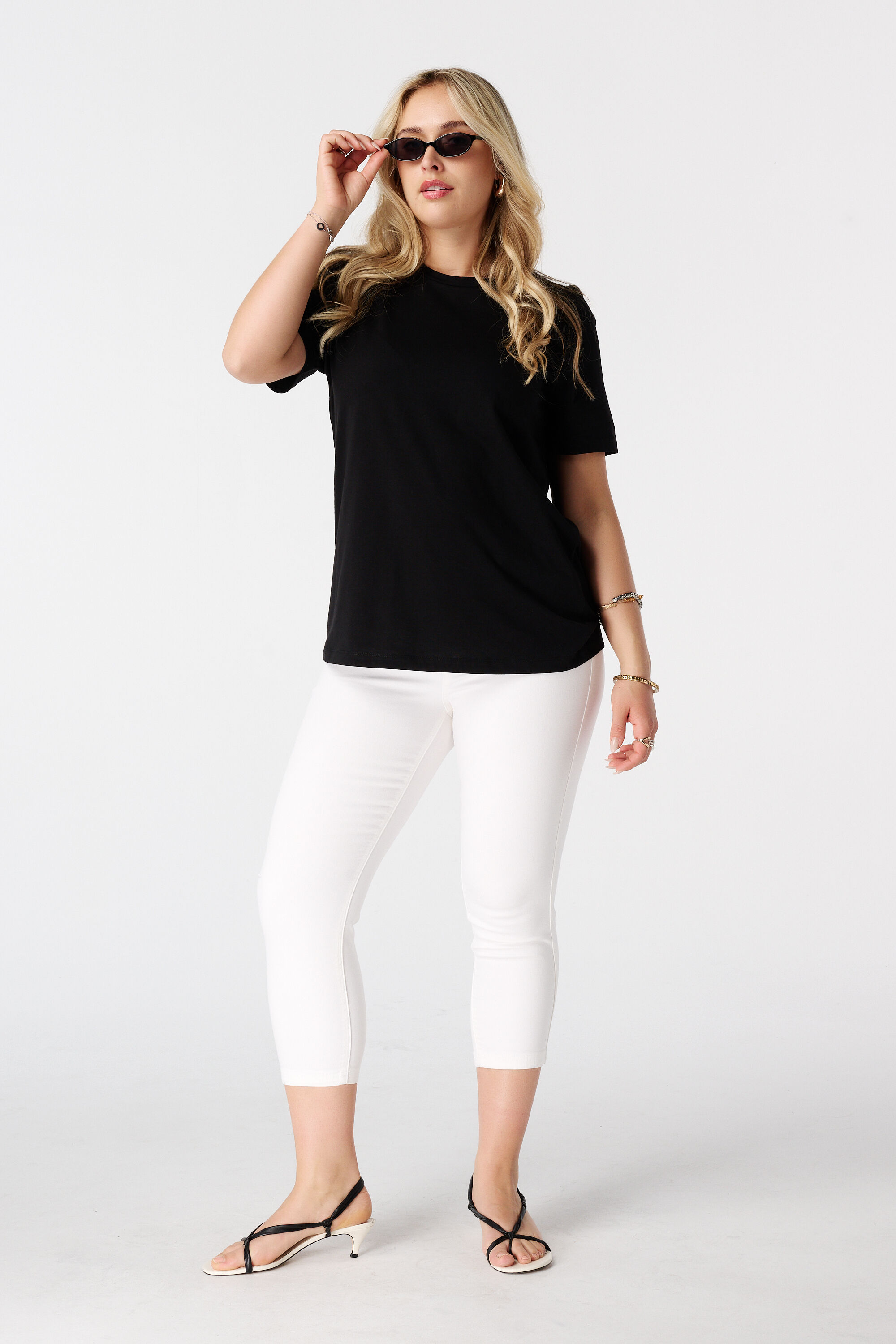 Tregging capri con aspecto denim