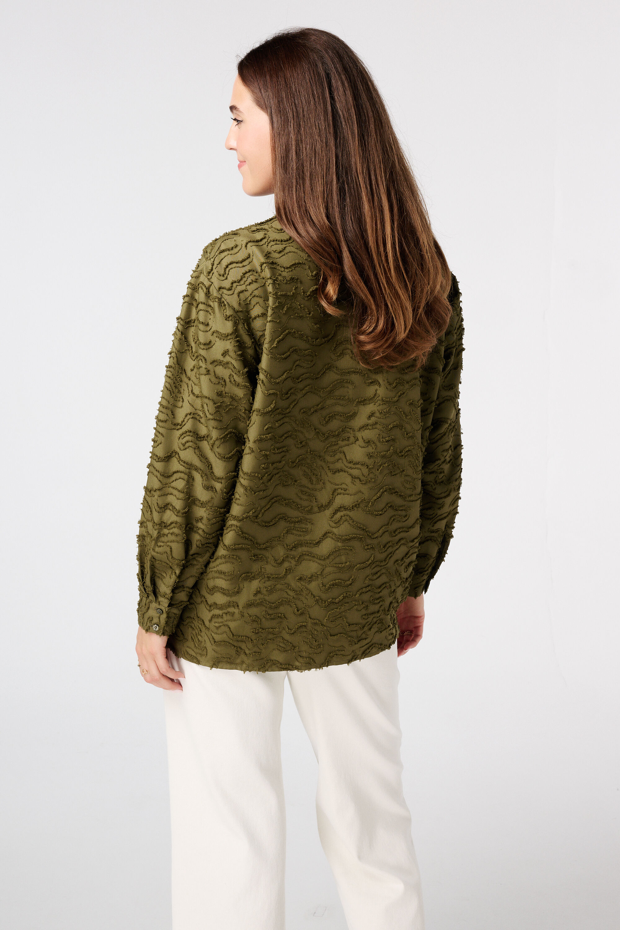Blusa oversize de tejido estructurado image number 3