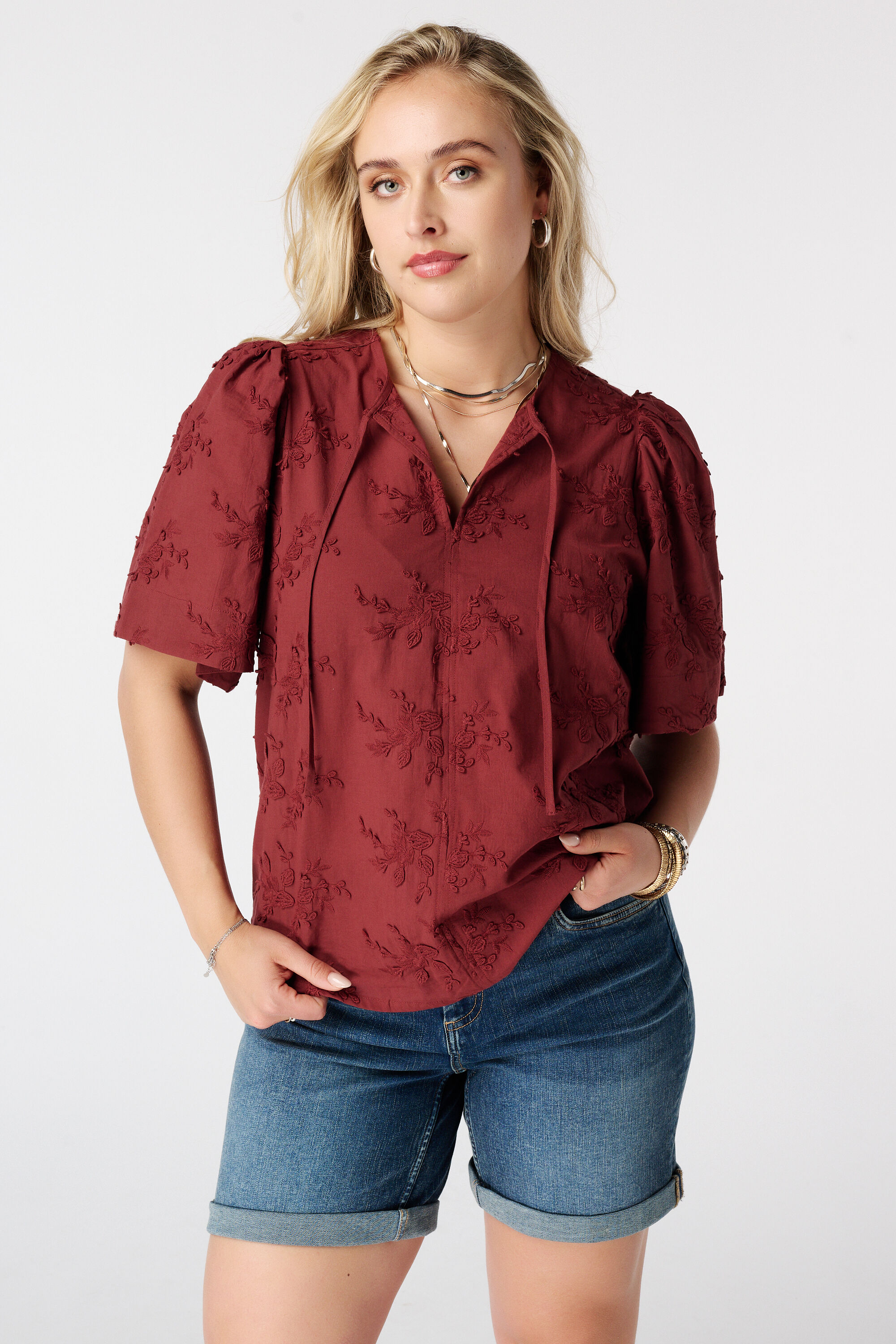 Blusa de algod&oacute;n con bordado