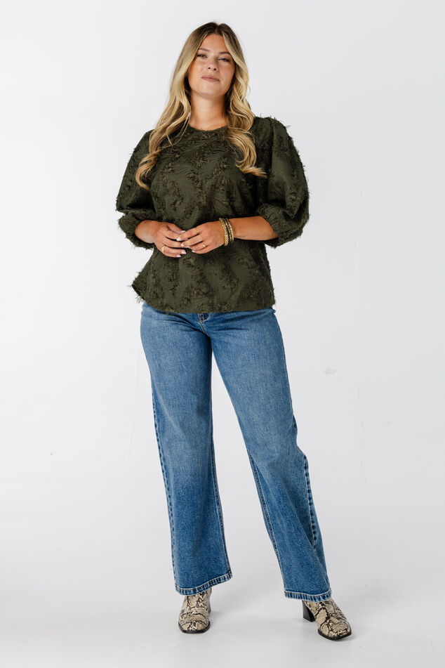 Blusa con mangas cortas abullonadas image number 6