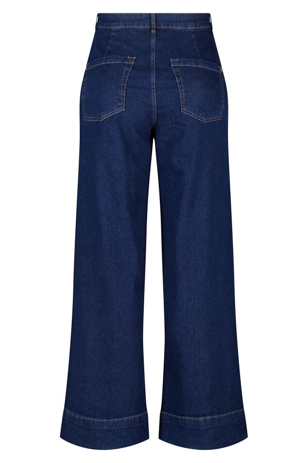 Vaqueros de pernera ancha con pespuntes decorativos image number 2