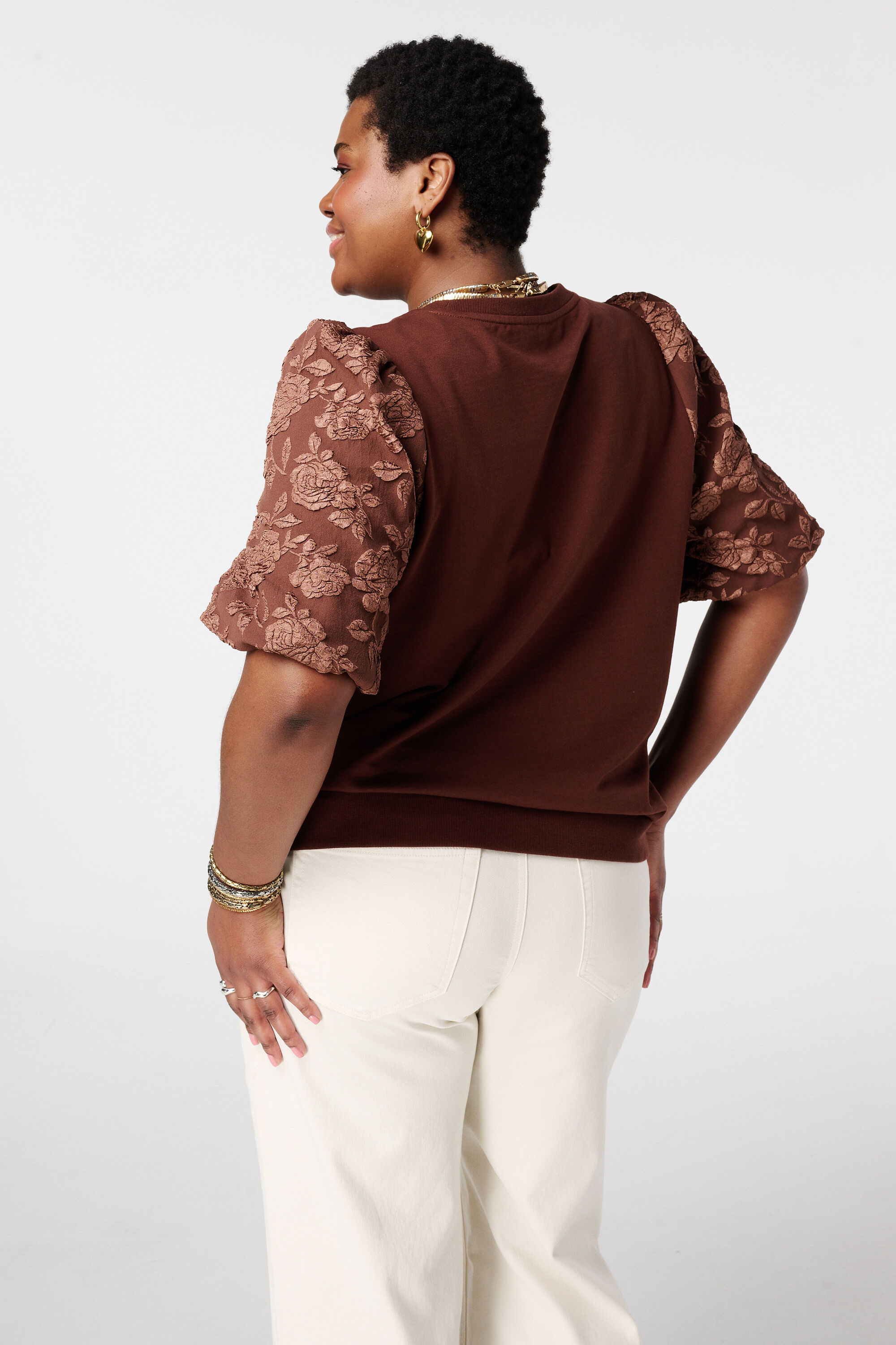 Top con mangas de jacquard image number 3