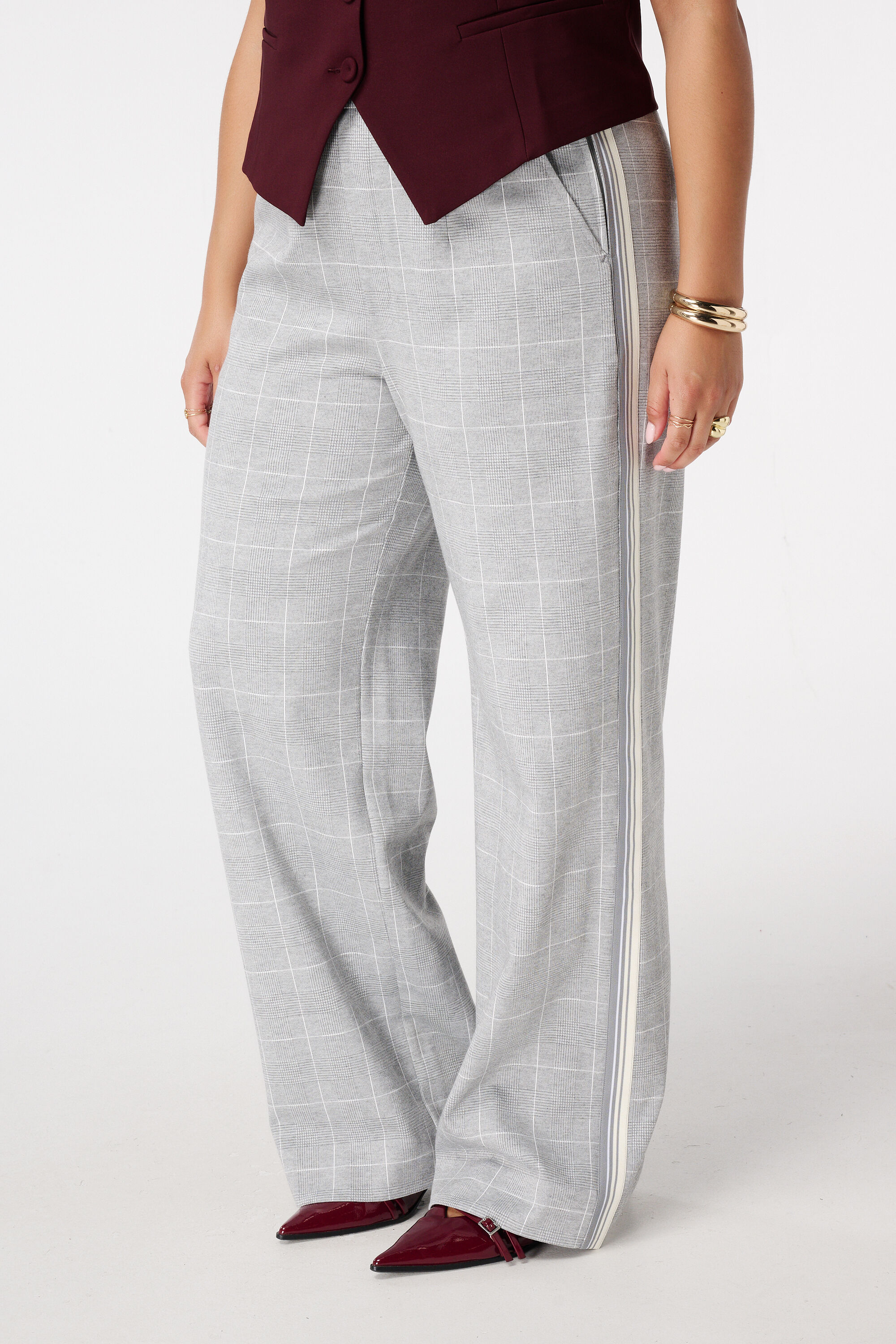 Pantal&oacute;n ancho a cuadros image number 5