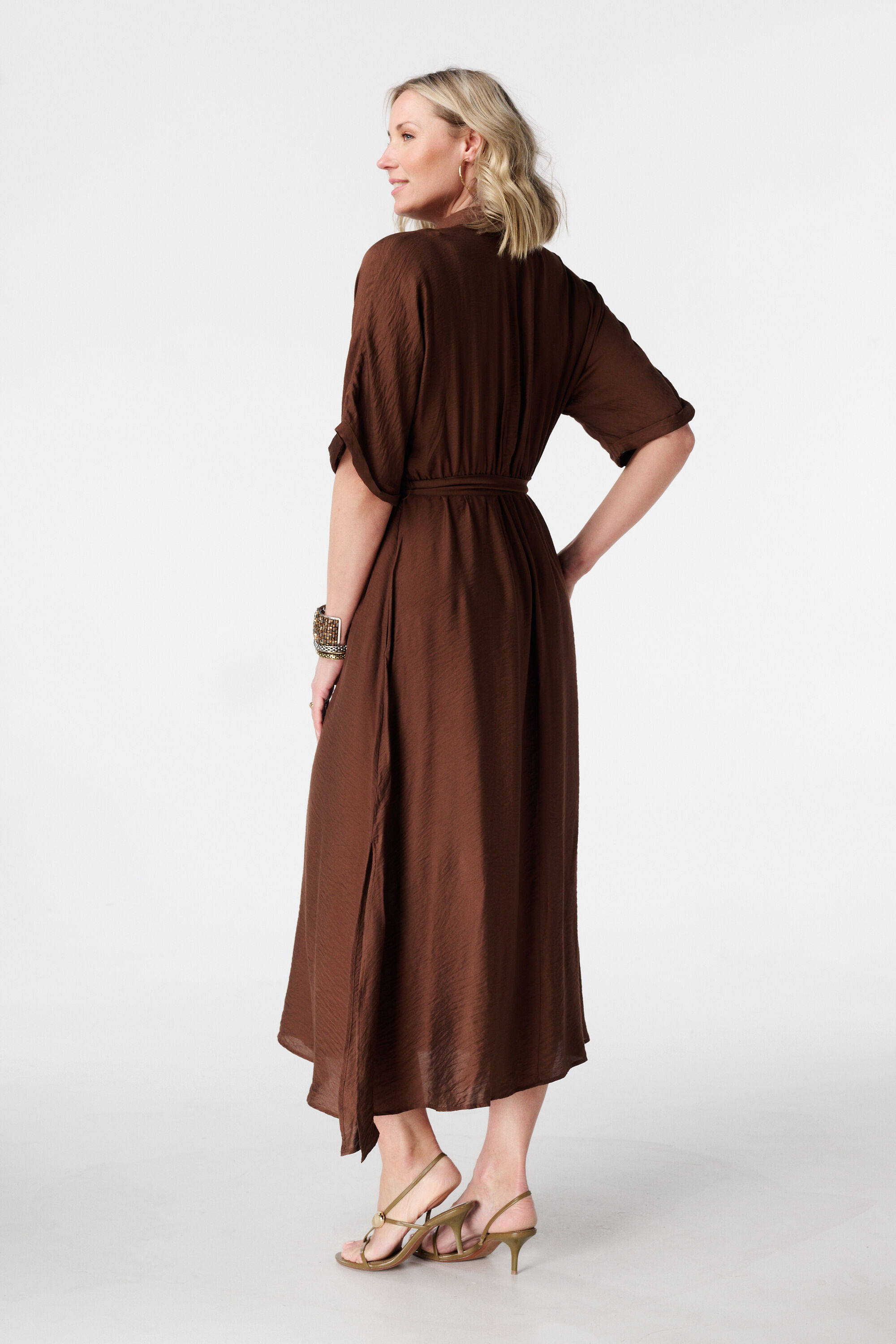 Vestido largo con cintur&oacute;n image number 3