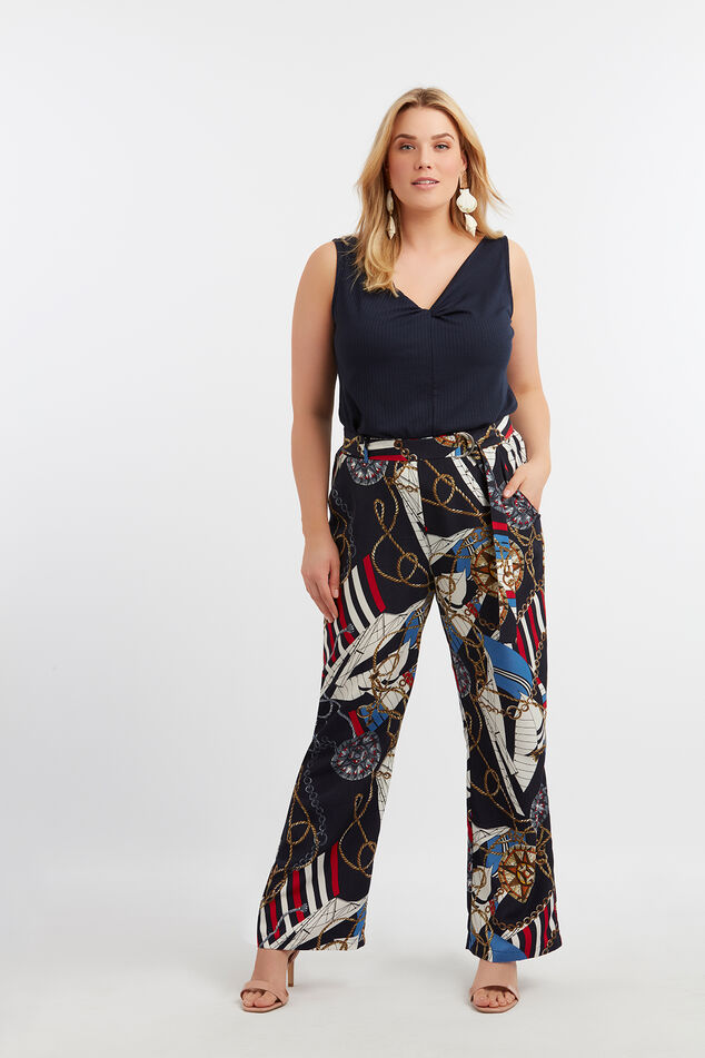 Pantalones anchos con estampado  image number 0