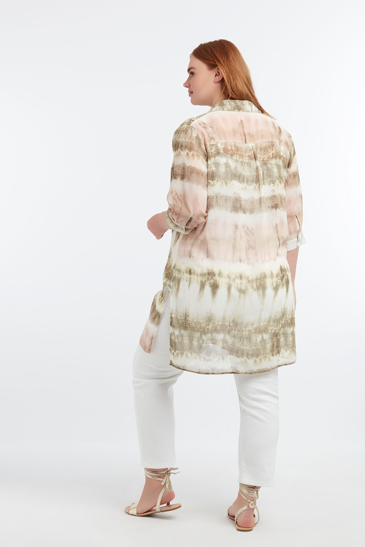 Blusa transparente estampada con t&eacute;cnica de nudos image number 6