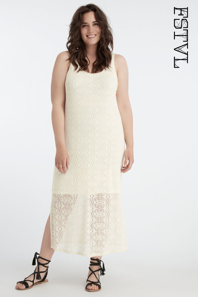 Vestido largo de encaje image number 0