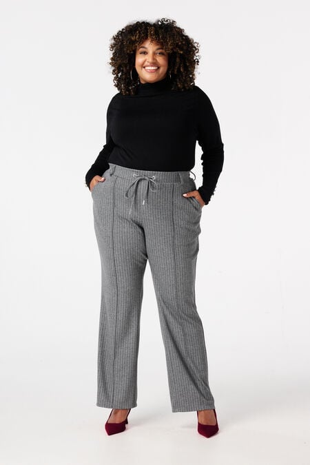 Pantalones con cintura elástica y rayas diplomáticas Pantalones con cintura elástica y rayas diplomáticas