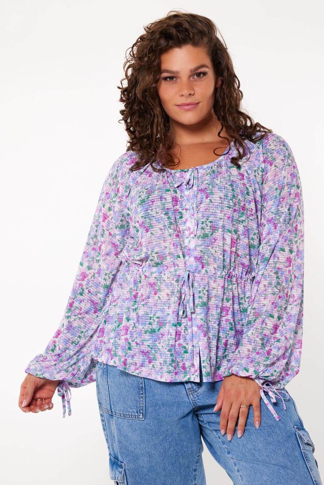 Top blusa con estampado floral image number 3