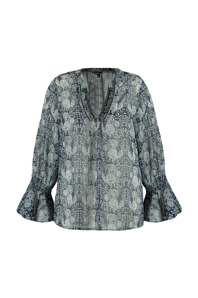 Blusa con mangas con volantes image number 1