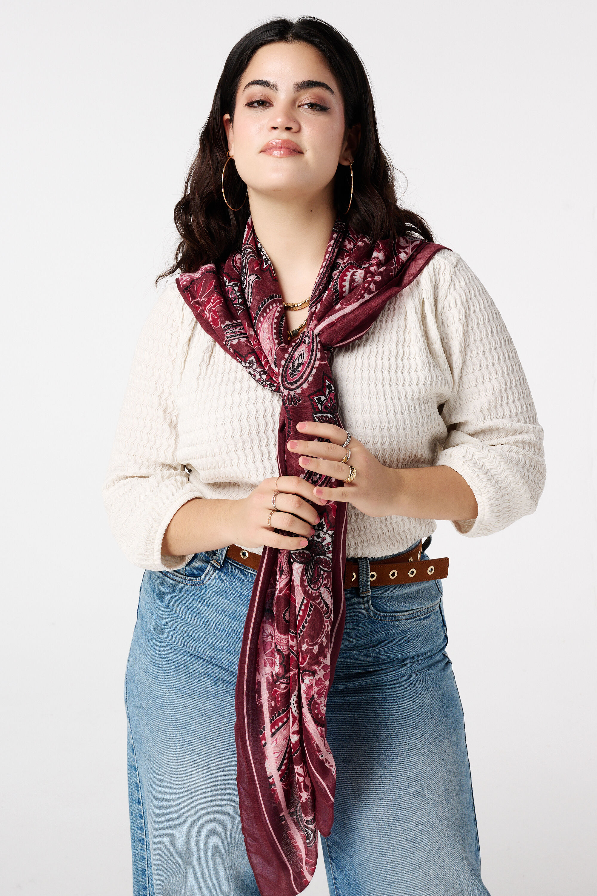 Pa&ntilde;uelo con estampado de cachemira