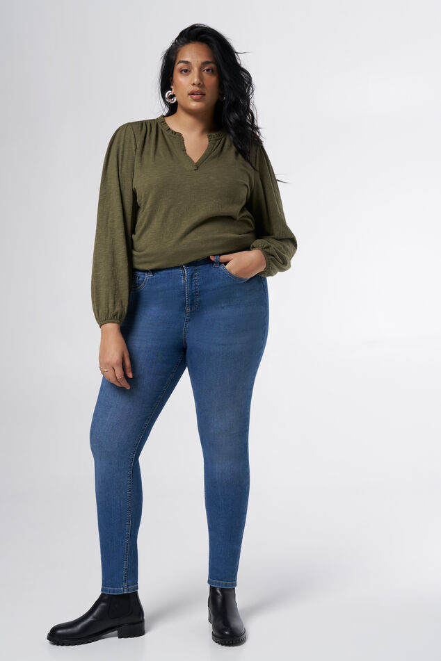 Vaqueros pitillo de cintura alta CHERRY image number 0