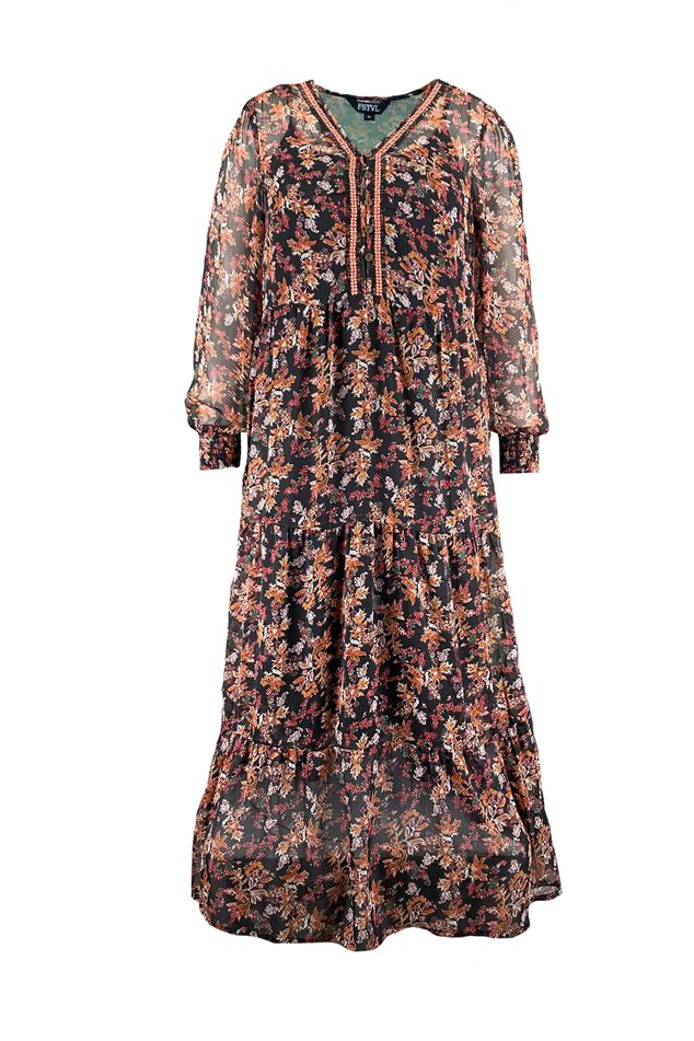 Vestido largo con estampado floral image number 2