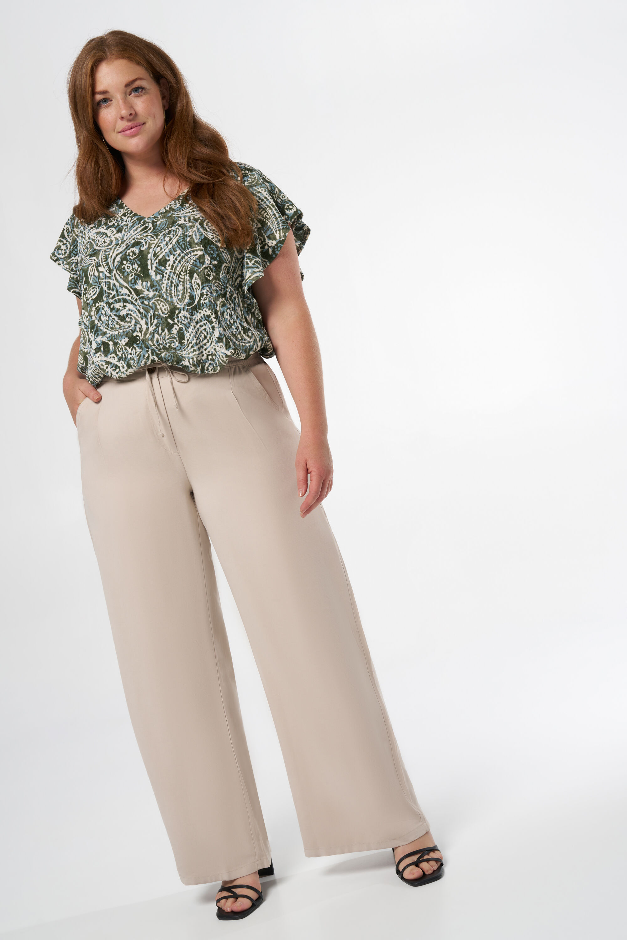 Mujeres Pantalones con un cordón MS Mode