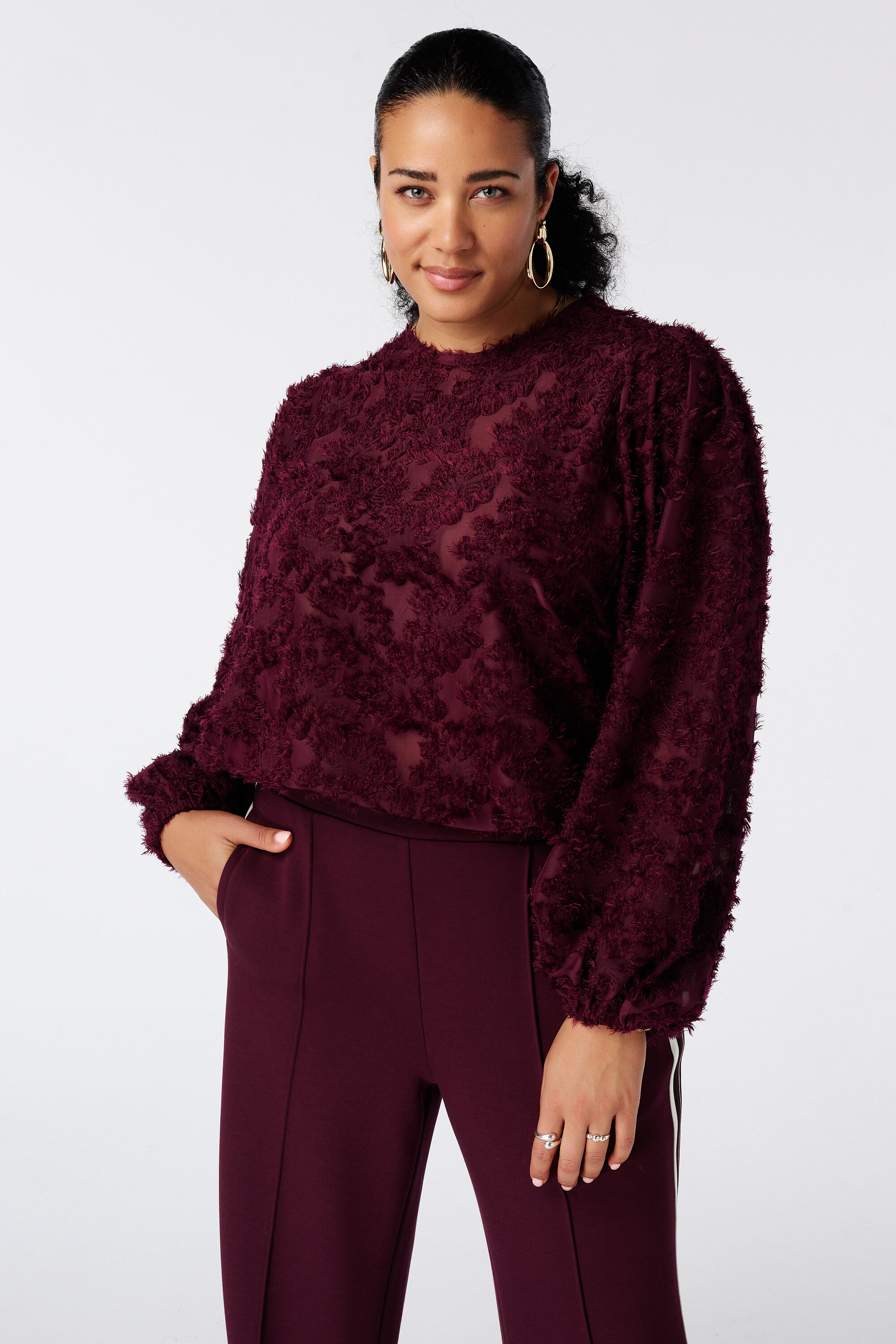 Blusa con mangas globo image number 0