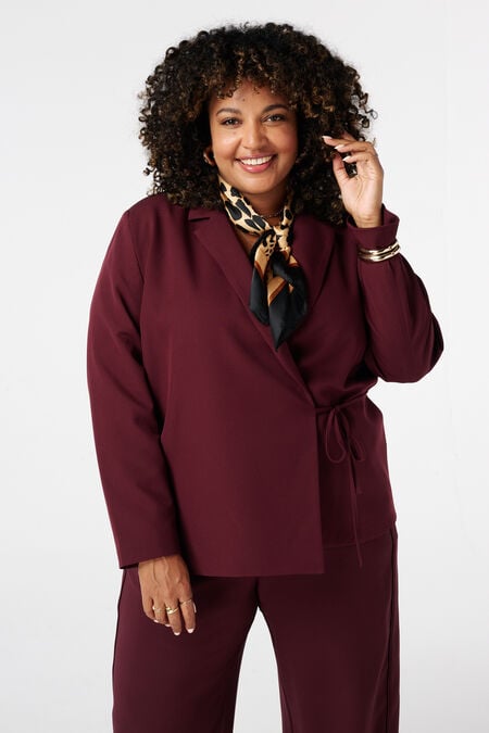 Chaqueta cruzada con cinturón con lazo Chaqueta cruzada con cinturón con lazo