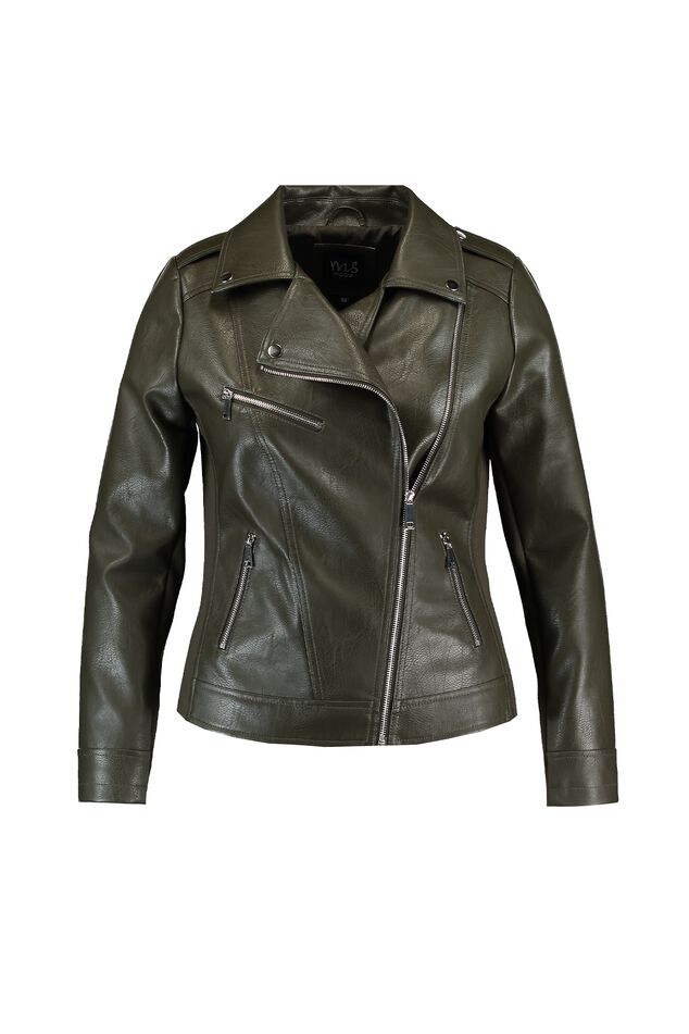 Chaqueta motera de cuero sintético image number 2