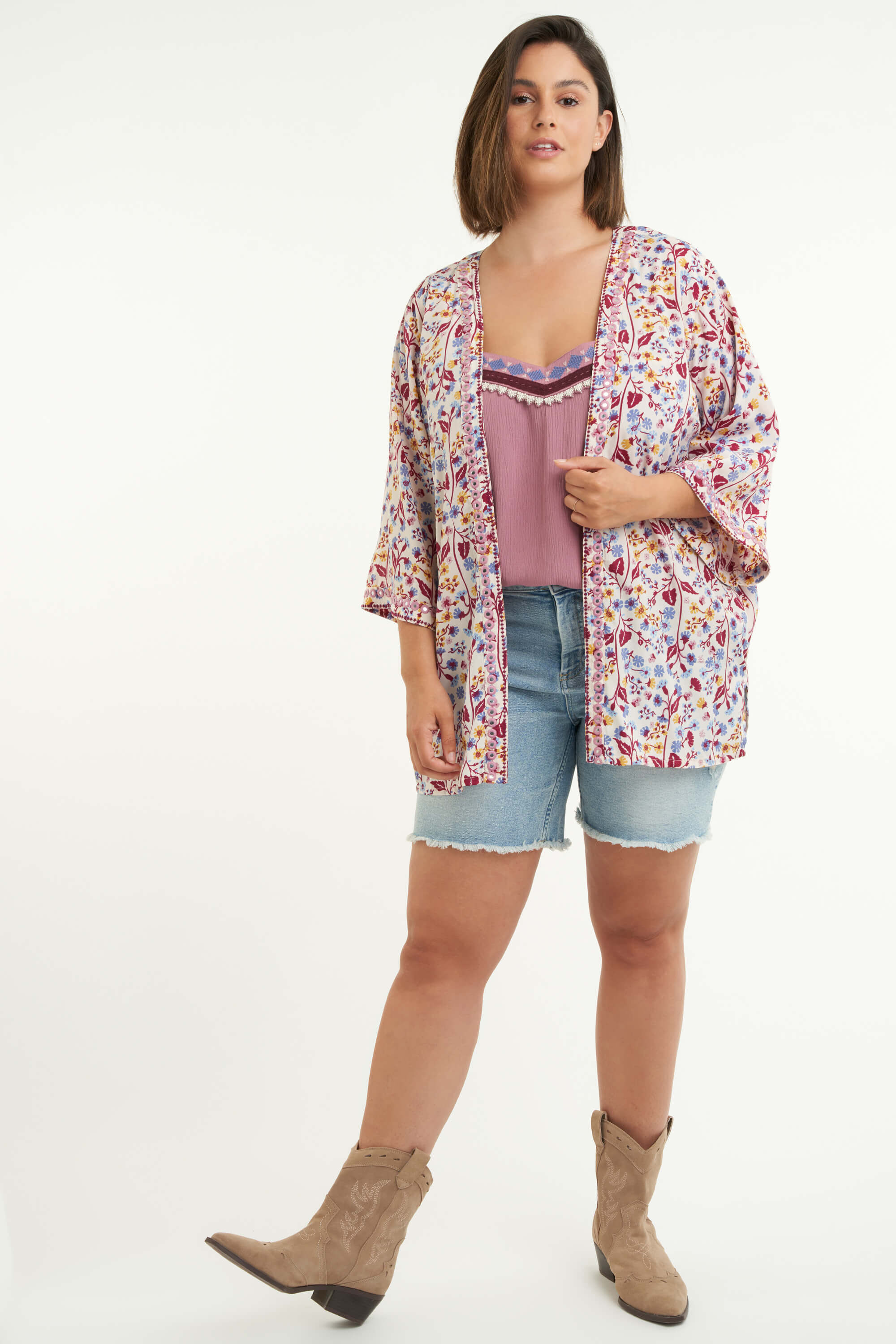 Kimono con estampado floral  image number 5