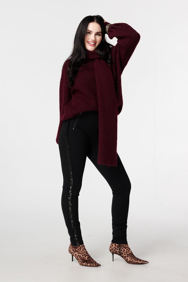 Leggings ajustados con lentejuelas en los laterales image number 0