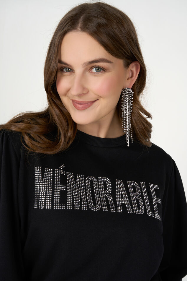 Suéter de corte holgado con la palabra «Memorable» image number 0
