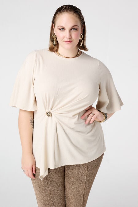 Top drapeado con hebilla dorada Top drapeado con hebilla dorada