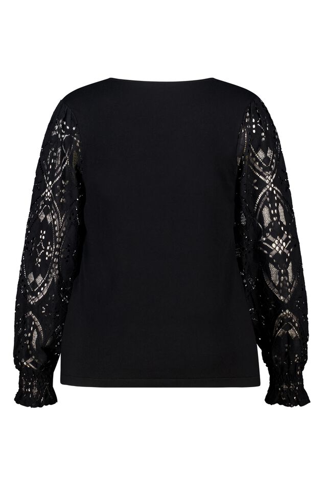Top con mangas de encaje image number 2