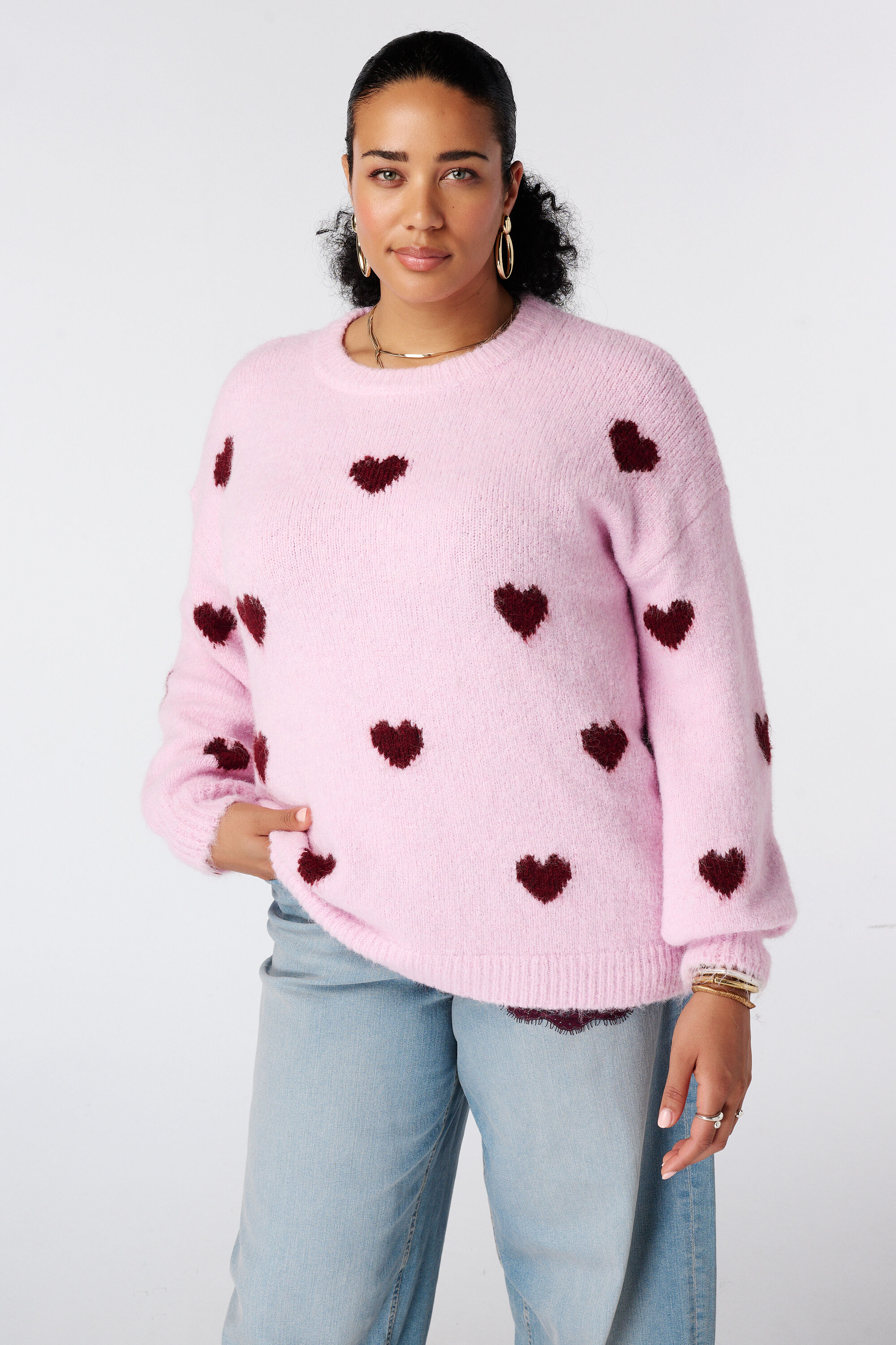 Jersey con estampado de corazones
