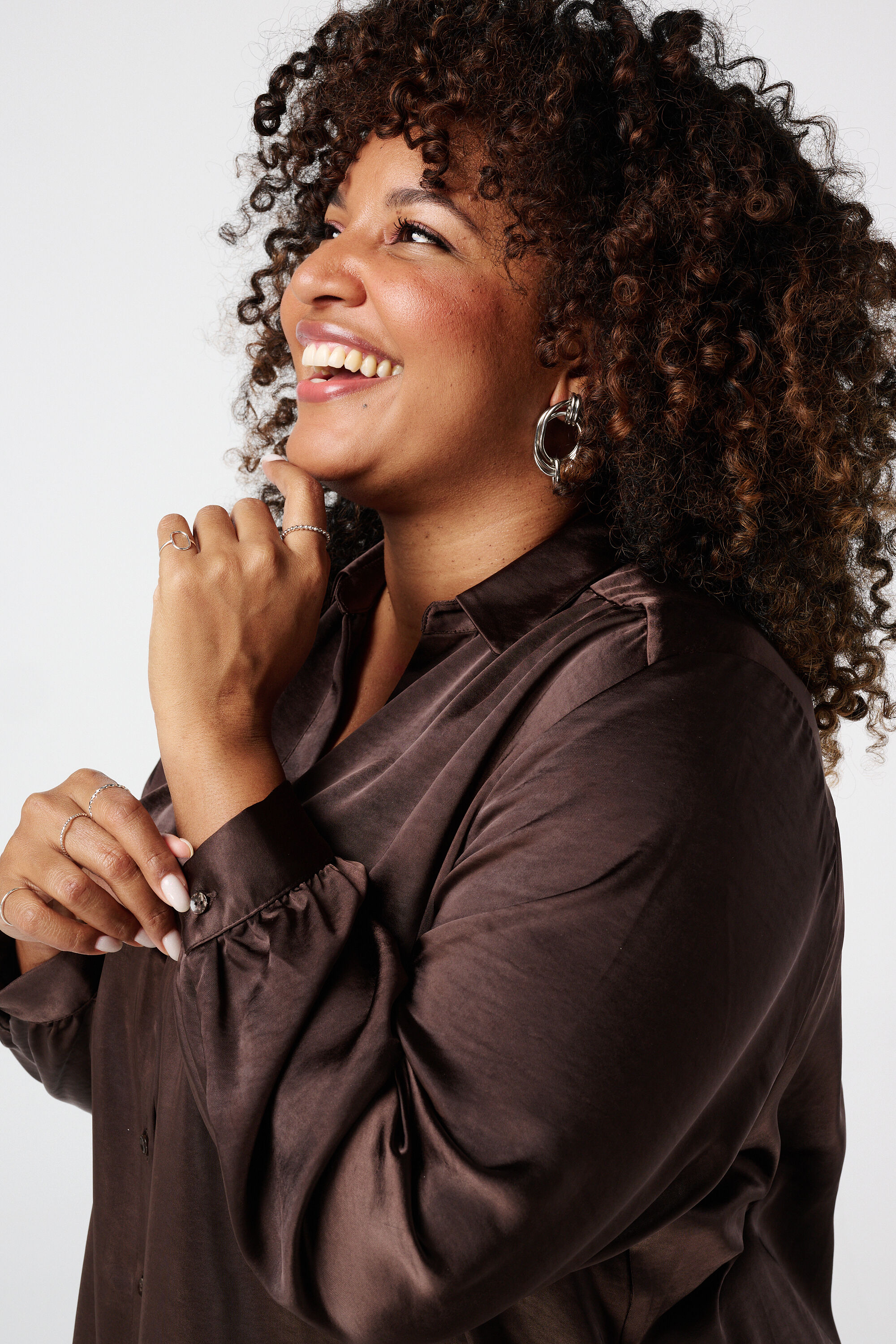 Blusa de corte holgado con sat&eacute;n image number 4