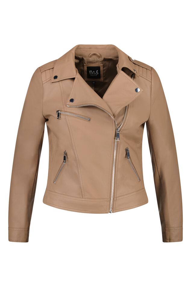 Chaqueta motera de cuero sintético image number 1