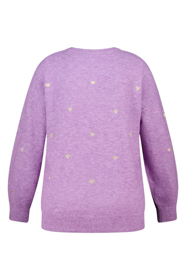 Jersey de punto fino con corazones bordados image number 2
