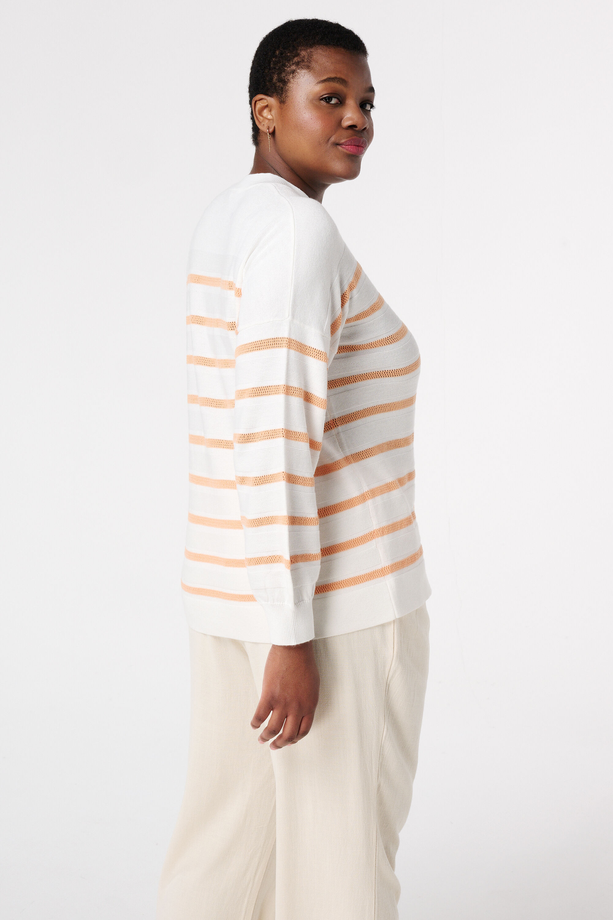 Su&eacute;ter de punto fino con rayas image number 2