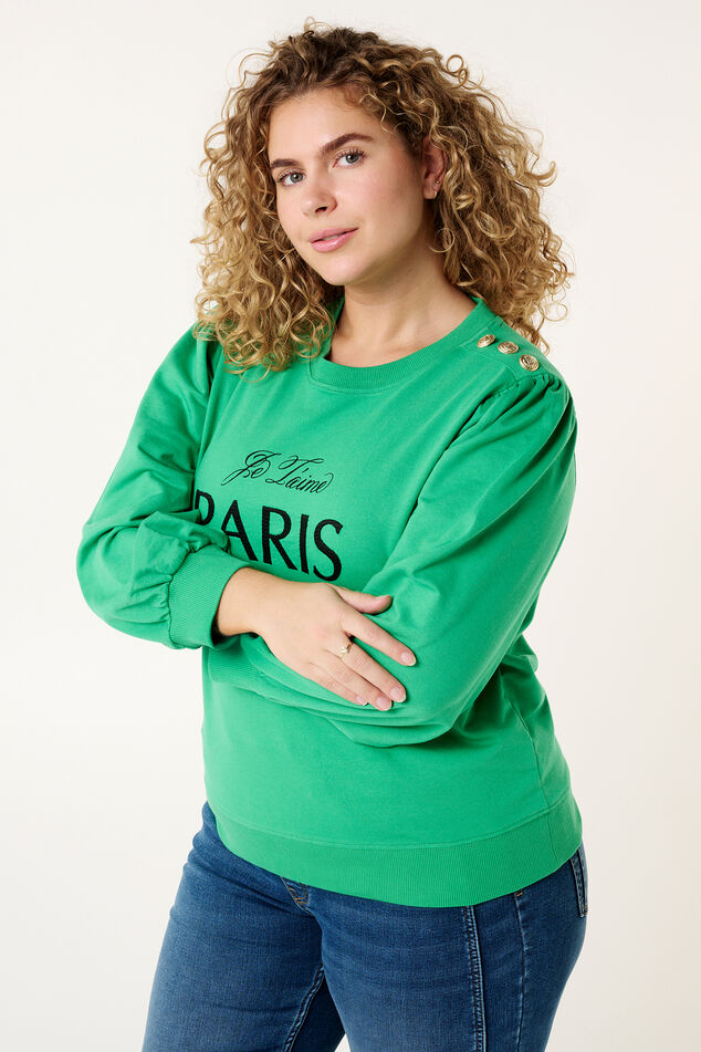 Suéter "París" y detalles de botones en el hombro. image number 5