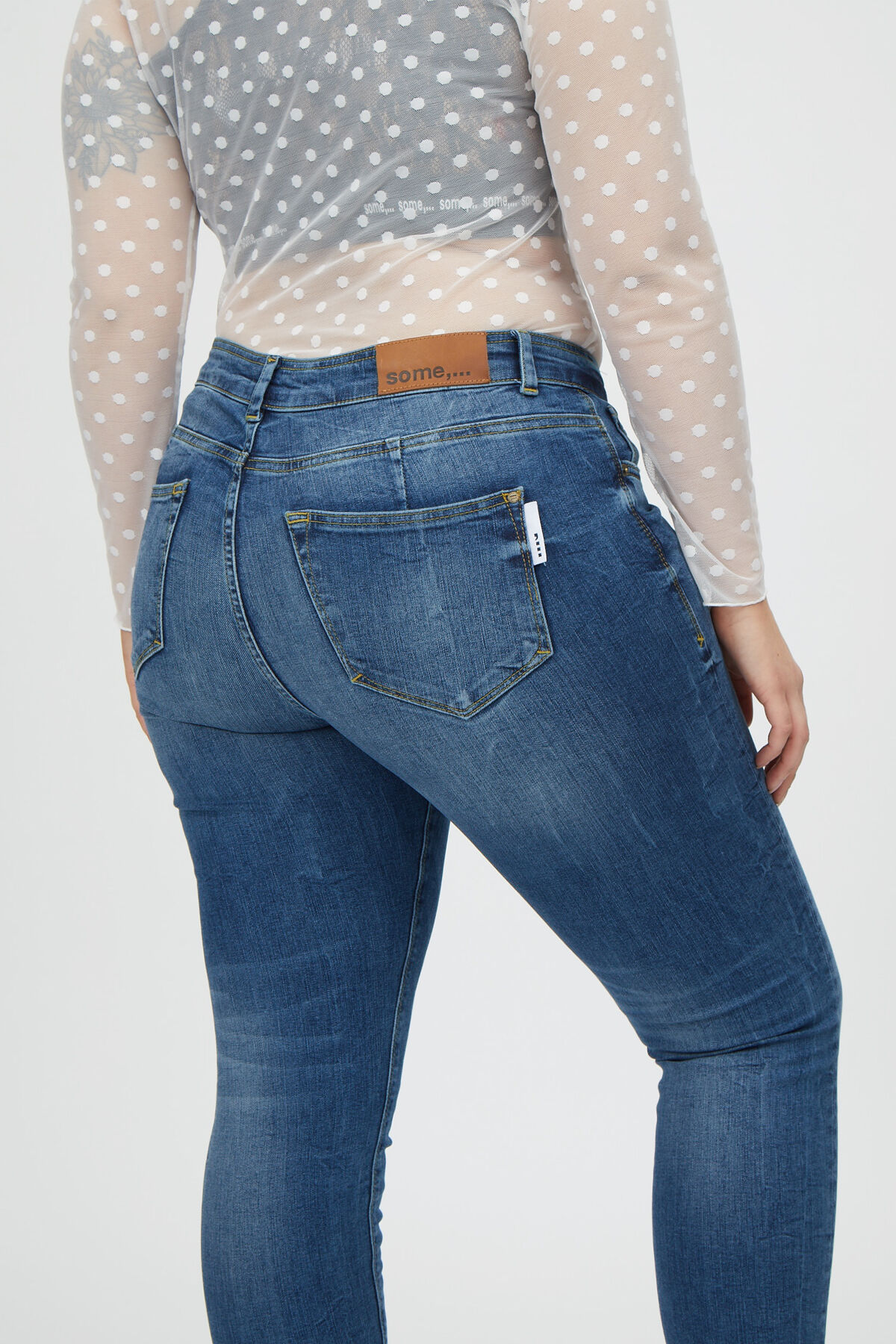 some,... vaquero pitillo lavado a la piedra para figuras en forma de A image number 6