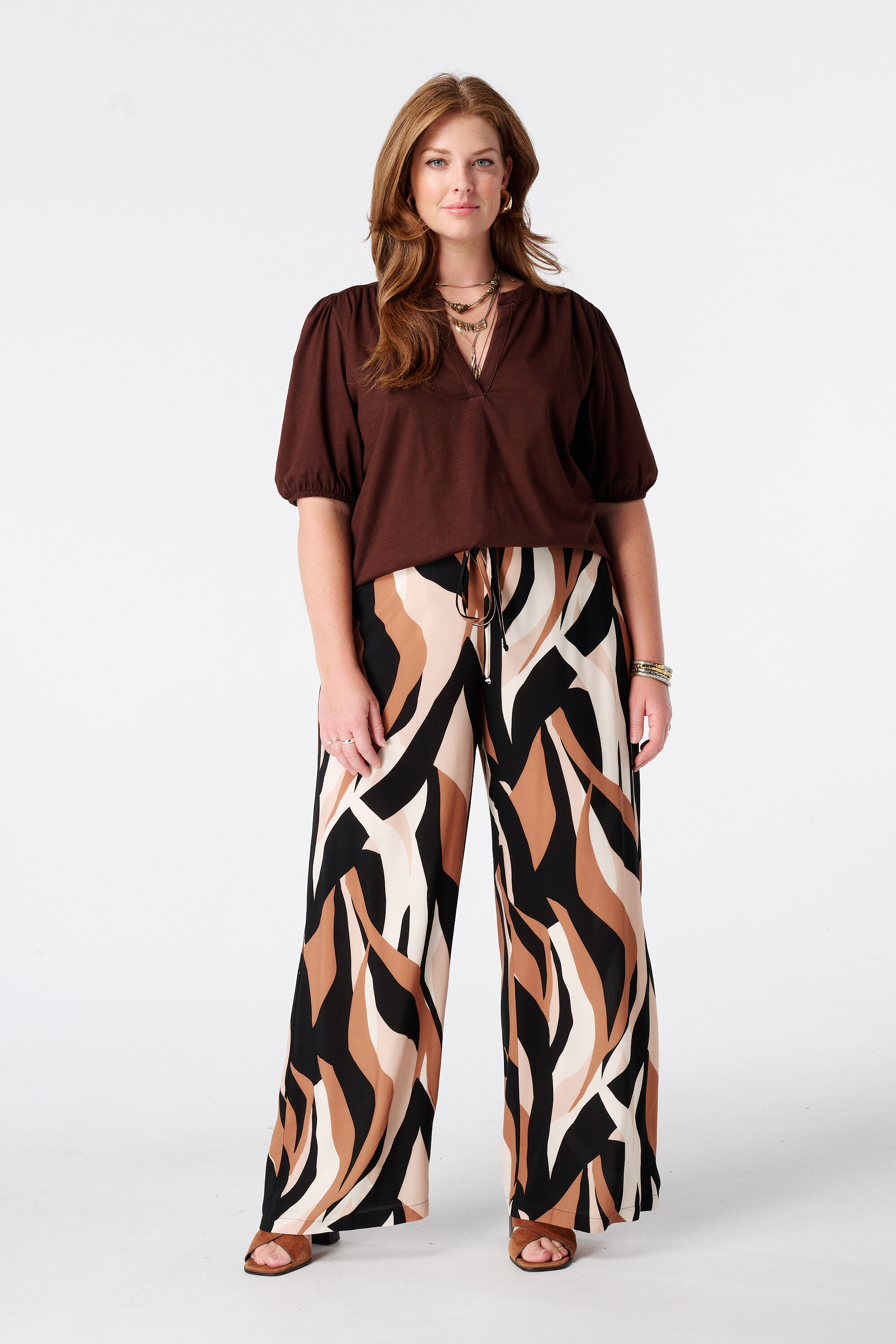 Pantal&oacute;n wide leg con estampado