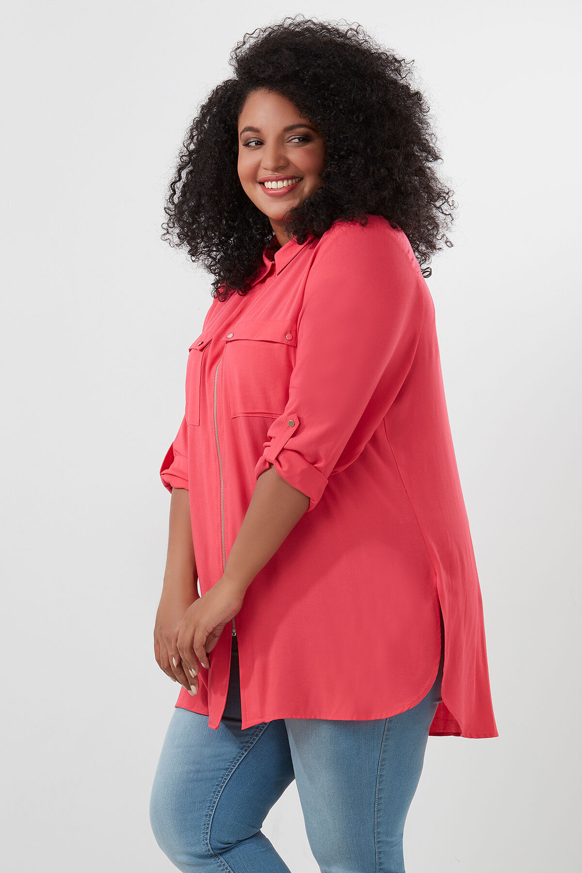 Blusa estampada con cremallera image number 0