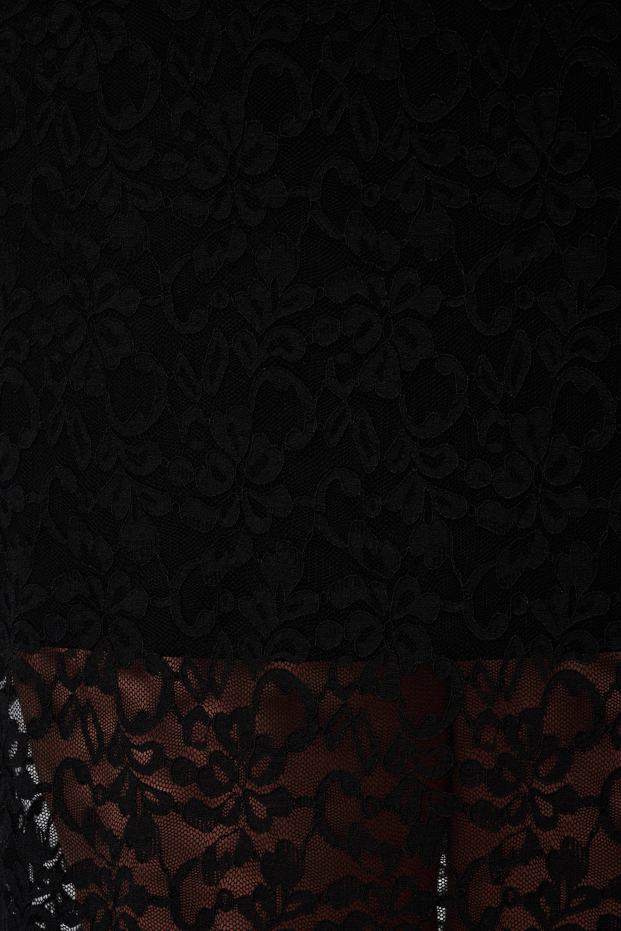 Falda midi de encaje con enagua image number 4