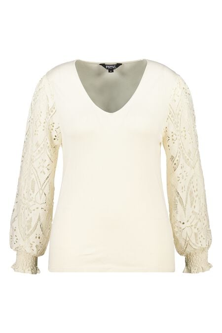 Top con mangas de encaje